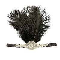 1920s Retro Feather Fascinators with Feather / Crystals 1 Piece Special Occasion / Party / Evening Headpiece miniinthebox - thumbnail