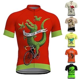 21Grams Men's Cycling Jersey Short Sleeve Bike Top with 3 Rear Pockets Mountain Bike MTB Road Bike Cycling Breathable Quick Dry Moisture Wicking Reflective Strips Black  Orange White Yellow Animal Lightinthebox