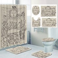 Bathroom Deco 4 Pcs Shower Curtain Set Bathroom Sets Modern Home Bathroom Decor with Bath Mat U Shape and Toilet Lid Cover Mat and 12 Hooks Lightinthebox - thumbnail