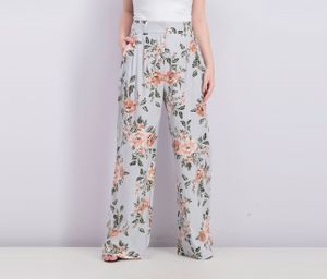 Womens Floral Pants  Dusty Blue