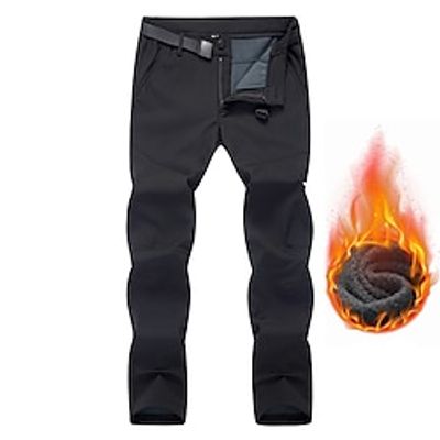 Men's Cargo Pants Fleece Pants Softshell Pants Hiking Pants Pocket Plain Comfort Breathable Outdoor Daily Going out Fashion Casual Black Deep Blue Lightinthebox