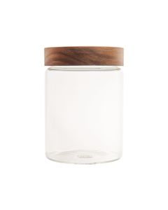 Little Storage Co 1 Liter Acacia Wood Glass Jar