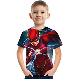 Kids Boys' T shirt Tee Short Sleeve Graphic Children Tops Active Black 3-12 Years Lightinthebox
