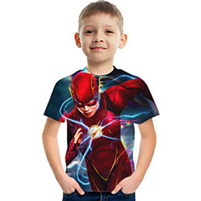 Kids Boys' T shirt Tee Short Sleeve Graphic Children Tops Active Black 3-12 Years Lightinthebox