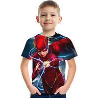 Kids Boys' T shirt Tee Short Sleeve Graphic Children Tops Active Black 3-12 Years Lightinthebox - thumbnail