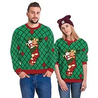 Ugly Christmas Sweater / Sweatshirt Hoodie Print Front Pocket Graphic Hoodie For Men's Women's Unisex Adults' 3D Print 100% Polyester Party miniinthebox - thumbnail