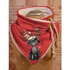 Women's Scarves Christmas Daily Holiday Animal Polyester Cotton Casual Warm Casual  Daily 1 PC Lightinthebox