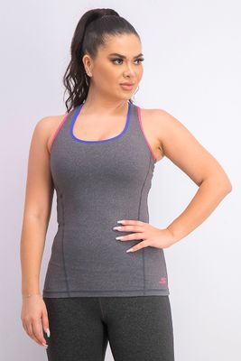 Womens Crisscross Back Sleeveless Top Charcoal Womens Crisscross Back Sleeveless Top Charcoal