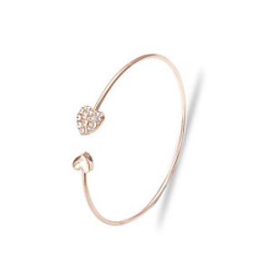 Women's Cuff Bracelet Bracelet Heart Heart Fashion Rhinestone Bracelet Jewelry Gold / Silver For Christmas Party Evening Gift Date miniinthebox