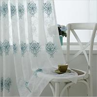 One Panel Mediterranean Style High-End Embroidered Window Screen Living Room Bedroom Dining Room Semi Transparent Screen Curtain Lightinthebox