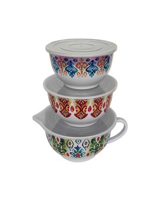 Spice By Tia Mowry Sweet Basil 6 Pieces Melamine Batter Bowls With Lids