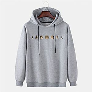 Men's Pullover Hoodie Sweatshirt Graphic Prints Moon 3D Hooded Sports  Outdoor Daily Sports Hot Stamping Basic Casual Hoodies Sweatshirts  Long Sleeve Yellow Blushing Pink Gray miniinthebox