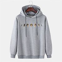 Men's Pullover Hoodie Sweatshirt Graphic Prints Moon 3D Hooded Sports  Outdoor Daily Sports Hot Stamping Basic Casual Hoodies Sweatshirts  Long Sleeve Yellow Blushing Pink Gray miniinthebox - thumbnail