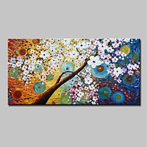 Oil Painting Hand Painted Horizontal Abstract Floral  Botanical Modern Stretched Canvas Lightinthebox