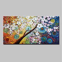 Oil Painting Hand Painted Horizontal Abstract Floral  Botanical Modern Stretched Canvas Lightinthebox - thumbnail