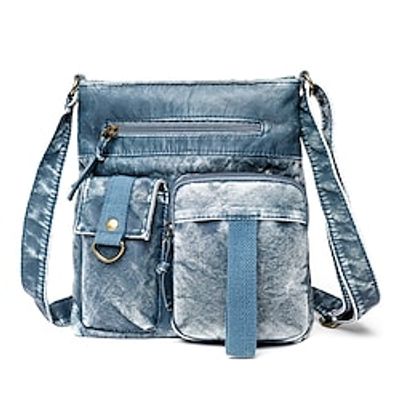 Women's Sling Bags Shoulder Bag PU Leather Solid Color Geometric Daily Going out Black Blue Brown Lightinthebox