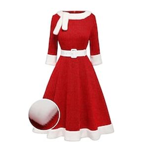 Fancy Christmas Dress Women's 1950s Christmas Masquerade Christmas Eve Adults' Party Christmas New Year Eve Polyester Dress miniinthebox