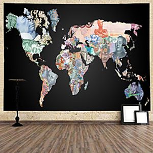 World Map Wall Tapestry Art Decor Blanket Curtain Hanging Home Bedroom Living Room Decoration miniinthebox