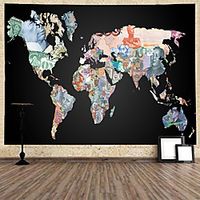 World Map Wall Tapestry Art Decor Blanket Curtain Hanging Home Bedroom Living Room Decoration miniinthebox - thumbnail