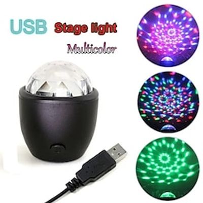 Fashion 3W Mini RGB Crystal Magic Ball Sound Activated Disco Ball Stage Lamp Lumiere Christmas Laser Projector Dj Club Party Light Show Lightinthebox