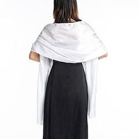 Women's Women's Shawls  Wraps Party Holiday Cocktail Party Silver Red Purple Scarf Pure Color  Satin  Fall  Winter  Spring  Summer Lightinthebox - thumbnail