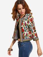 Ethnic Embroidery Printed Jacket