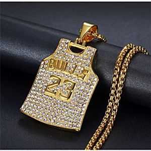 Women's Men's Pendant Necklace Classic Number Hip Hop Titanium Steel Imitation Diamond Silver Gold 50 cm Necklace Jewelry 1pc For Anniversary Street Festival miniinthebox