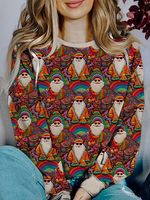 Women's Christmas Santa 3D Printed Holiday Daily Sweatshirt