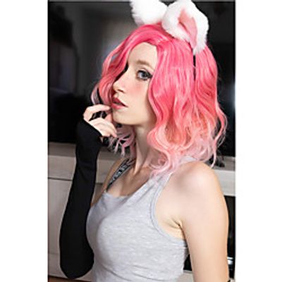 Gradient Pink Wave Wig Women's Lolita Short Curly Synthetic Wig SW2762 Lightinthebox