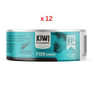 Kiwi Kitchens Wild Caught Fish Dinner Canned Wet Cat Food 85G Pack Of 12