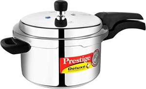 Prestige Deluxe Plus Aluminum Pressure Cooker, 5 Liter, MPD10702