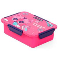 Eazy Kids 1 - 2 - 3 4 Compartment Convertible Bento Lunch Box Cat - Pink - 850ml