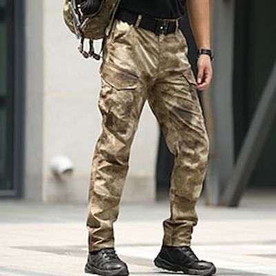 Men's Cargo Pants Cargo Trousers Tactical Pants Camo Pants Pocket Camouflage Comfort Breathable Outdoor Daily Going out Fashion Casual Green Khaki Lightinthebox