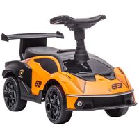 Megastar Ride On Licensed Lamborghini Signature Push-Along Stroller With Horn Engine Sound and Steering Wheel, Orange - 660-or (UAE Delivery Only) - thumbnail