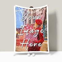 Personalized Custom Photo Soft Sherpa Gifts For Couple Family Friends Company Lightinthebox - thumbnail