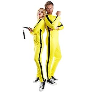 Kung Fu Couples' Costumes Men's Women's Movie Cosplay Cosplay Halloween Yellow Leotard  Onesie Halloween Carnival Masquerade Polyester Lightinthebox