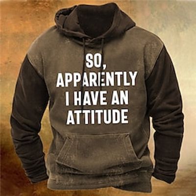 Men's Pullover Hoodie Sweatshirt Coffee Hooded Letter Graphic Prints Print Daily Sports 3D Print Basic Streetwear Designer Spring   Fall Clothing Apparel Hoodies Sweatshirts  miniinthebox