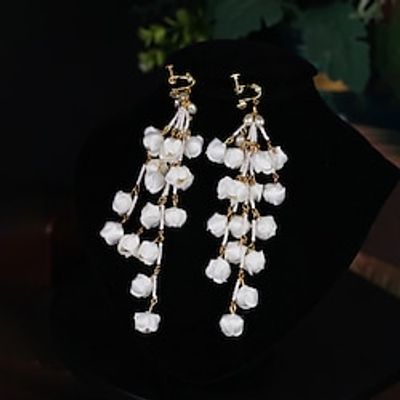 Women's Clip on Earring Tassel Fringe Flower Shape Elegant Romantic Imitation Pearl Earrings Jewelry White For Wedding Engagement Prom 1 Pair Lightinthebox Women's Clip on Earring Tassel Fringe Flower Shape Elegant Romantic Imitation Pearl Earrings Jewelry White For Wedding Engagement Prom 1 Pair Lightinthebox