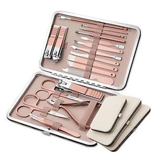 18PCS Manicure Set Nail Clippers Pedicure Kit -Rose Gold Stainless Steel Manicure Kit, Professional Grooming Kits, Nail Care Tools With Luxurious Travel Case Lightinthebox