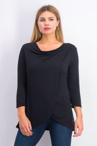 Womens Grommie Tulip Hem Knit Top  Black