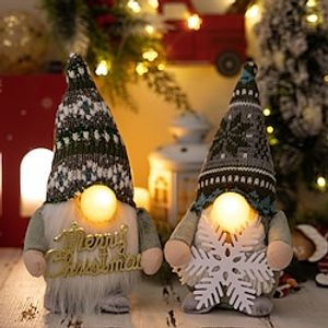Christmas Decoration Christmas Nose with Light Rudolph Doll Luminous Dwarf Ornaments Gnome Plush Lightinthebox