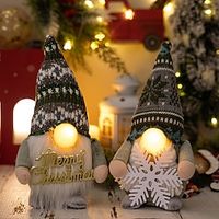 Christmas Decoration Christmas Nose with Light Rudolph Doll Luminous Dwarf Ornaments Gnome Plush Lightinthebox - thumbnail