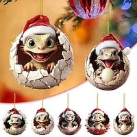 Christmas Tree Ornaments Hanging Decorations Cute Christmas Ornament 2023 New 2D Acrylic Crafts Hanging Ornament New Year Festive Party Supplies Room Hanging Decor miniinthebox - thumbnail