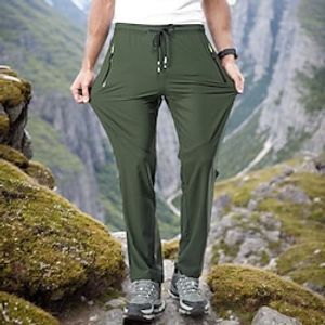 Men's Hiking Pants Trousers Waterproof Hiking Pants Summer Outdoor Regular Fit Breathable Quick Dry Stretchy Comfortable Bottoms Drawstring Elastic Waist Black Army Green Hunting Fishing Climbing M L Lightinthebox