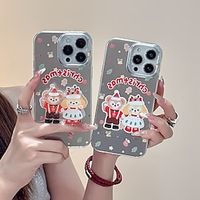 Phone Case For iPhone 15 Pro Max iPhone 14 13 12 11 Pro Max Plus Christmas Novelty Back Cover with Stand Holder Shockproof Christmas TPU Plating miniinthebox - thumbnail
