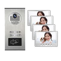 Multi Apartments Families Color Video Device Door Intercom System With 4 Monitor Building Doorphone Waterproof Lightinthebox - thumbnail