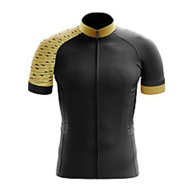 21Grams Men's Short Sleeve Cycling Jersey Summer Spandex Polyester BlackGolden Patchwork Bike Jersey Top Mountain Bike MTB Road Bike Cycling Quick Dry Moisture Wicking Breathable Sports Clothing Lightinthebox
