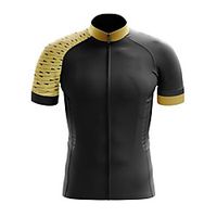 21Grams Men's Short Sleeve Cycling Jersey Summer Spandex Polyester BlackGolden Patchwork Bike Jersey Top Mountain Bike MTB Road Bike Cycling Quick Dry Moisture Wicking Breathable Sports Clothing Lightinthebox - thumbnail