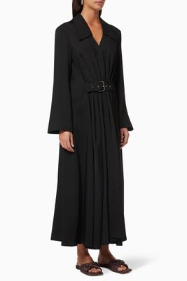 Belted Shirt Dress in Viscose Twill Belted Shirt Dress in Viscose Twill