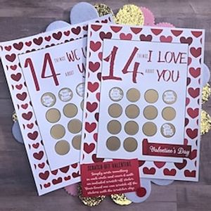 Scratch Paper 14 Things I Love You Romantic Greeting Cards 1pc Gift Valentine's Day Present Surprise Lightinthebox